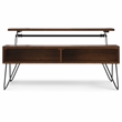 Simpli Home Hunter Rectangle Wood Coffee Table with Lift Top in Walnut Brown