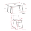 Warner/Draper 7Pc Dining Set with 6 Chairs in Gray PU faux leather & 66