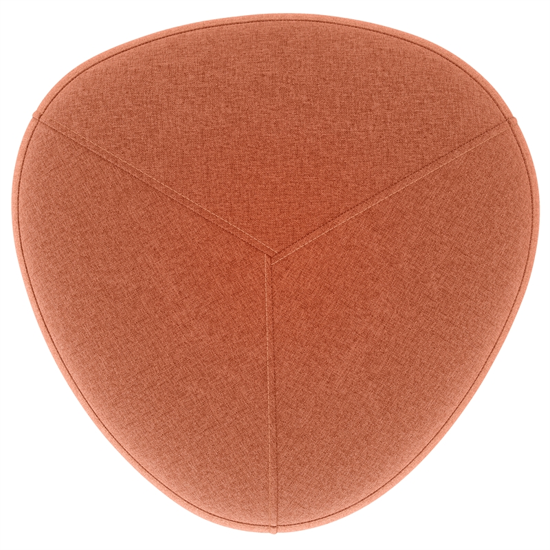 Moore 18 inch Wide Contemporary Small Ottoman in Dusty Orange Linen Look Fabric