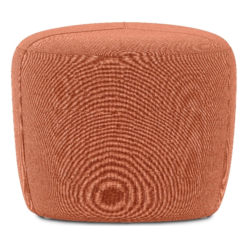 Moore 18 inch Wide Contemporary Small Ottoman in Dusty Orange Linen Look Fabric