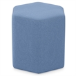 Brock 17 inch Wide Contemporary Footstool in Wedgewood Blue Linen Look Fabric