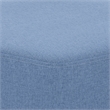 Brock 17 inch Wide Contemporary Footstool in Wedgewood Blue Linen Look Fabric