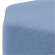 Brock 17 inch Wide Contemporary Footstool in Wedgewood Blue Linen Look Fabric