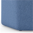 Brock 17 inch Wide Contemporary Footstool in Wedgewood Blue Linen Look Fabric