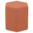 Brock 17 inch Wide Contemporary Footstool in Dusty Orange Linen Look Fabric