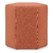 Brock 17 inch Wide Contemporary Footstool in Dusty Orange Linen Look Fabric