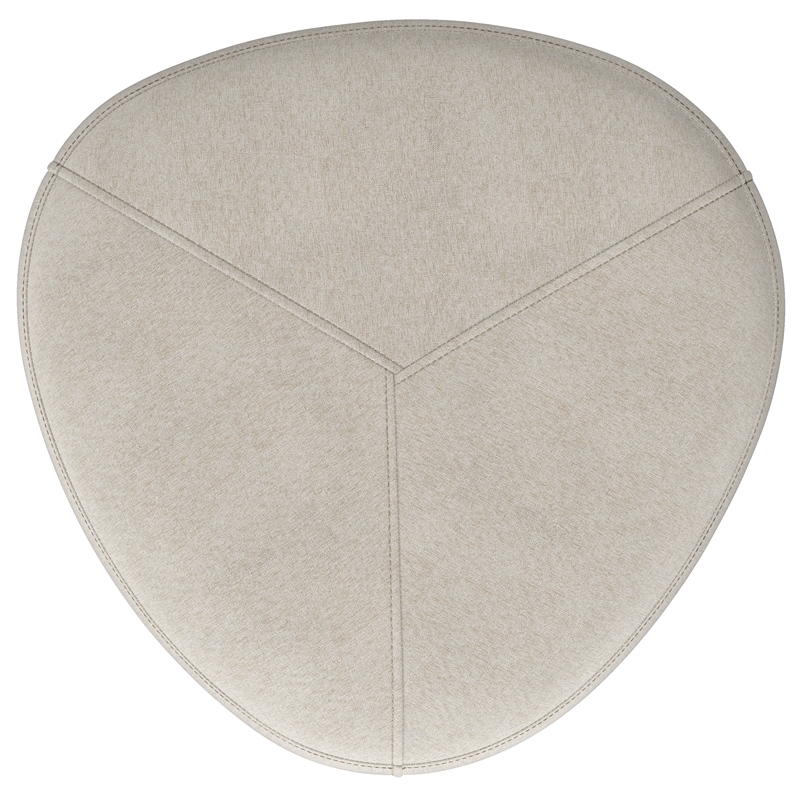 Moore 18 inch Wide Contemporary Small Ottoman in Natural Linen Look Fabric