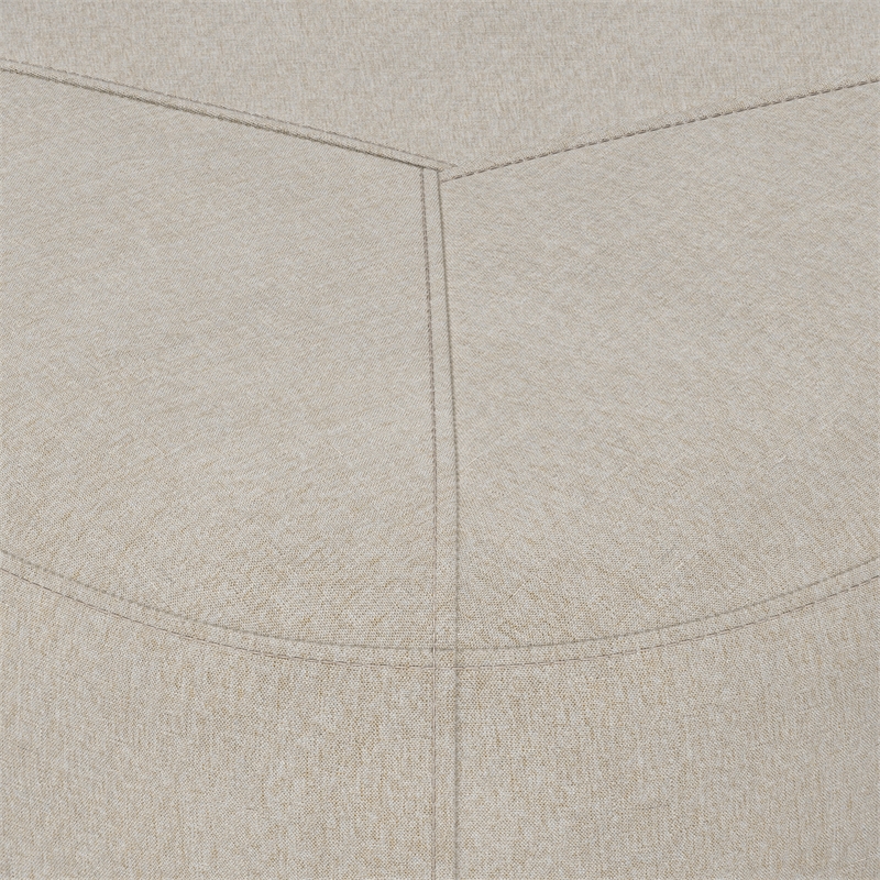 Moore 18 inch Wide Contemporary Small Ottoman in Natural Linen Look Fabric