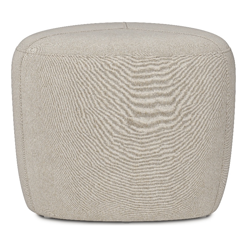 Moore 18 inch Wide Contemporary Small Ottoman in Natural Linen Look Fabric