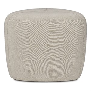 Moore 18 inch Wide Contemporary Small Ottoman in Natural Linen Look Fabric