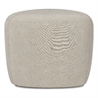 Moore 18 inch Wide Contemporary Small Ottoman in Natural Linen Look Fabric