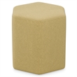 Brock 17 inch Wide Contemporary Footstool in Dijon Yellow Linen Look Fabric