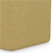 Brock 17 inch Wide Contemporary Footstool in Dijon Yellow Linen Look Fabric