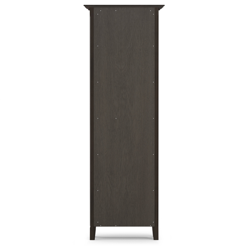 Amherst 24 inch Wide Solid Wood Transitional 5 Shelf Bookcase in Hickory Brown
