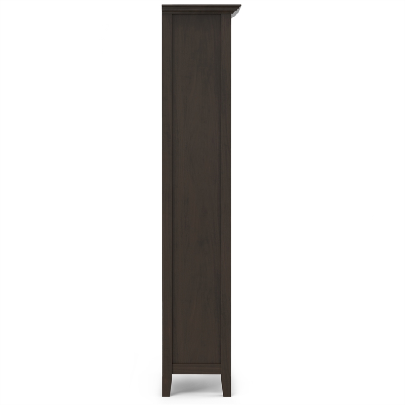Amherst 24 inch Wide Solid Wood Transitional 5 Shelf Bookcase in Hickory Brown