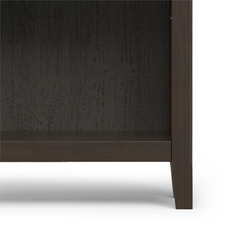 Amherst 24 inch Wide Solid Wood Transitional 5 Shelf Bookcase in Hickory Brown