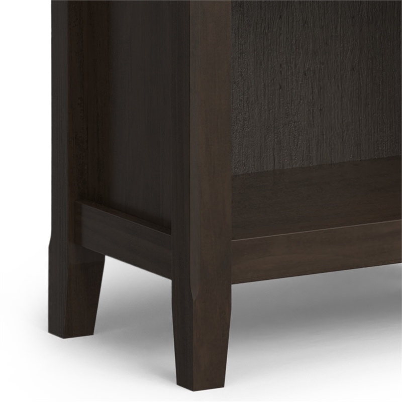 Amherst 24 inch Wide Solid Wood Transitional 5 Shelf Bookcase in Hickory Brown