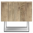 Simpli Home Lowry Solid Wood & Metal End Side Table in Natural/Black