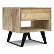Simpli Home Lowry Solid Wood & Metal End Side Table in Natural/Black