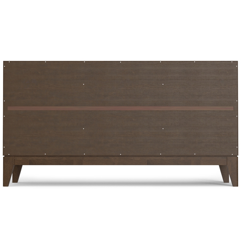 Simpli Home Harper 3-Door Solid Wood Sideboard Buffet/Storage in Walnut Brown