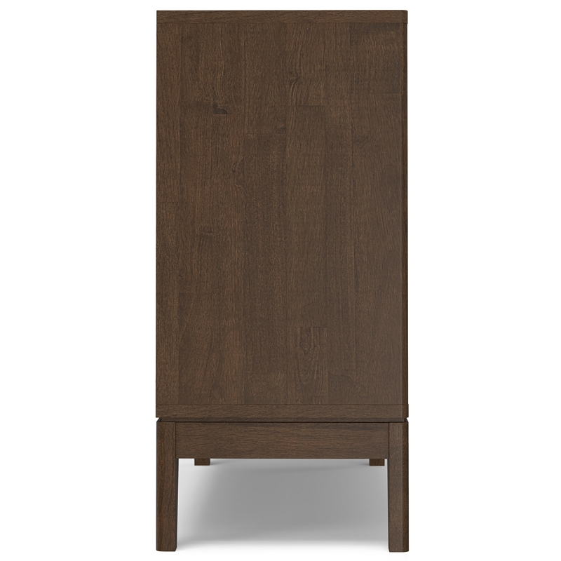 Simpli Home Harper 2-Door Solid Wood Sideboard Buffet/Storage in Walnut Brown