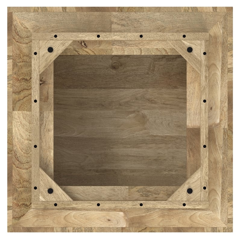Simpli Home Lockhart Square Solid Wood Coffee Table in Natural