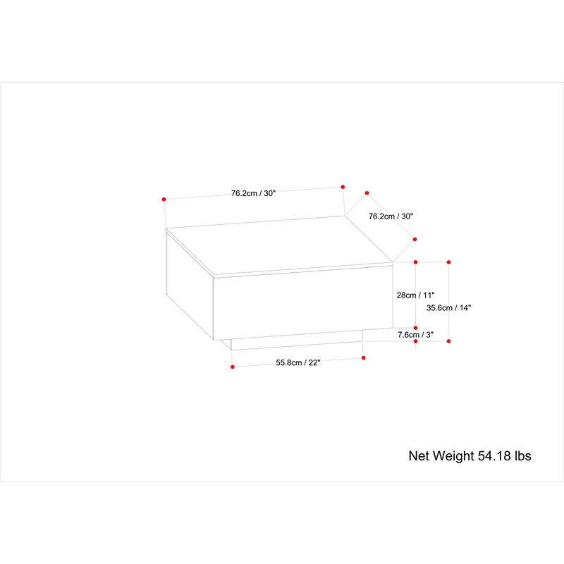 Simpli Home Lockhart Square Solid Wood Coffee Table in Natural