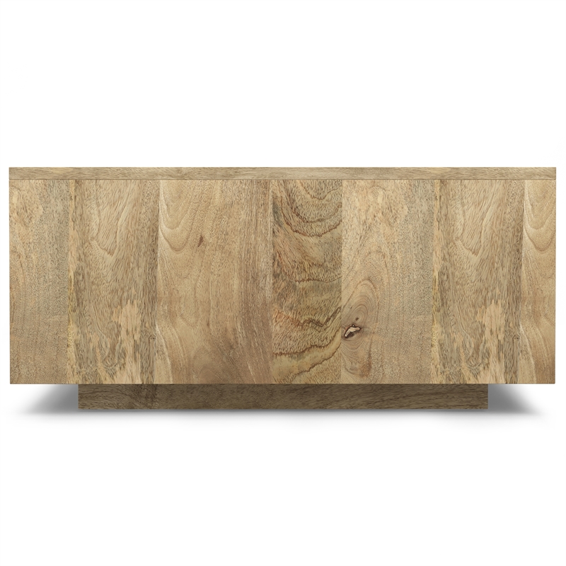 Simpli Home Lockhart Square Solid Wood Coffee Table in Natural