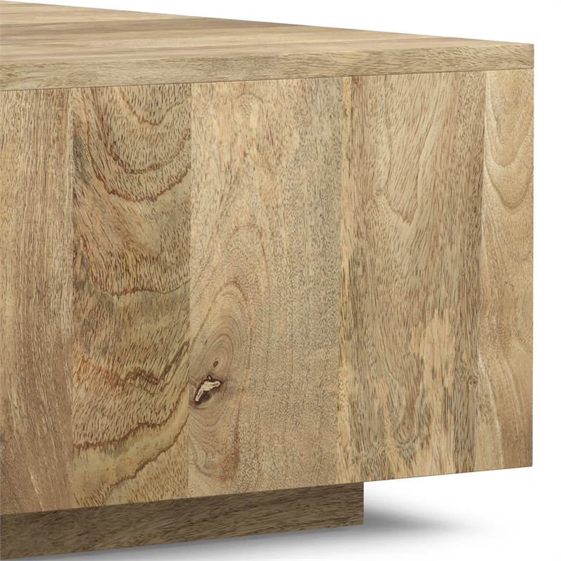 Simpli Home Lockhart Square Solid Wood Coffee Table in Natural