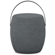 Ramsay 16 inch Wide Contemporary Irregular Footstool in Gray  Linen Look Fabric