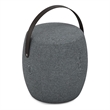 Ramsay 16 inch Wide Contemporary Irregular Footstool in Gray  Linen Look Fabric
