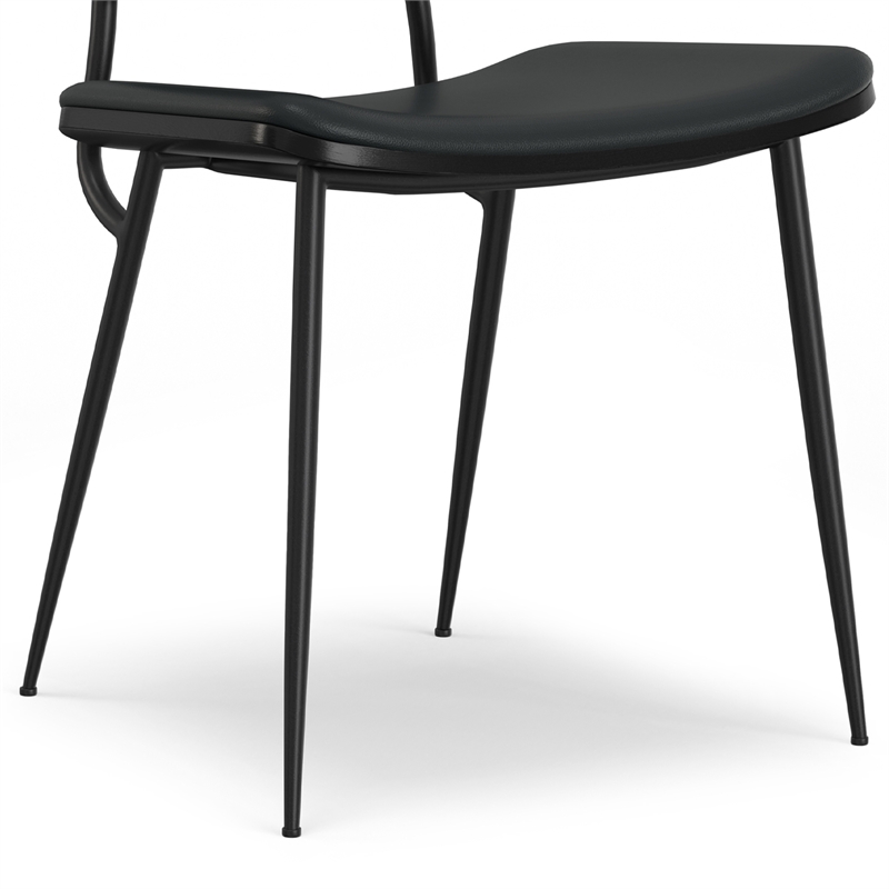 Hayley  Modern Urban Dining Chair (Set of 2) in Black  Vegan Faux Leather