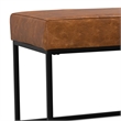 Candice 56 inch Wide Modern Rectangle Ottoman Bench in Tan Genuine Leather