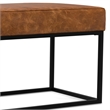 Candice 56 inch Wide Modern Rectangle Ottoman Bench in Tan Genuine Leather