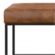 Candice 56 inch Wide Modern Rectangle Ottoman Bench in Tan Genuine Leather
