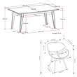 Marana/Draper Modern 7Pc Dining Set with 6Chairs in Gray Faux Leather&66