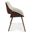 Malden/Draper Modern 5 Pc Dining Set with Bench & 4 Chairs in Cream & 66
