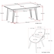 Malden/Draper Modern 5 Pc Dining Set with Bench & 4 Chairs in Cream & 66