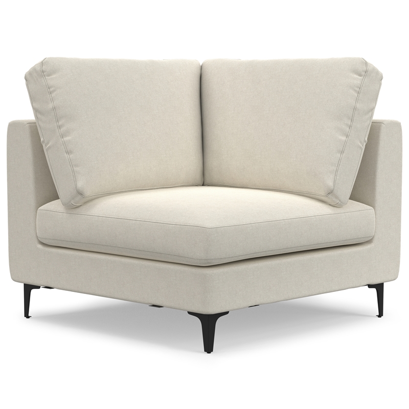 Simpli Home Ava Corner Sectional in Tightly Woven off white Performance Fabric