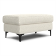 Ava Ottoman in Tightly Woven Performance off white Fabric