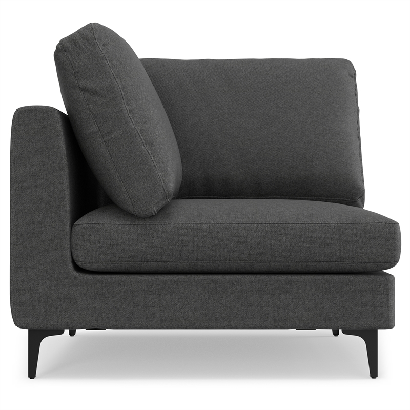 Simpli Home Ava Corner Sectional in Tightly Woven Performance Fabric