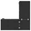Simpli Home Ava Corner Sectional in Tightly Woven Performance Fabric