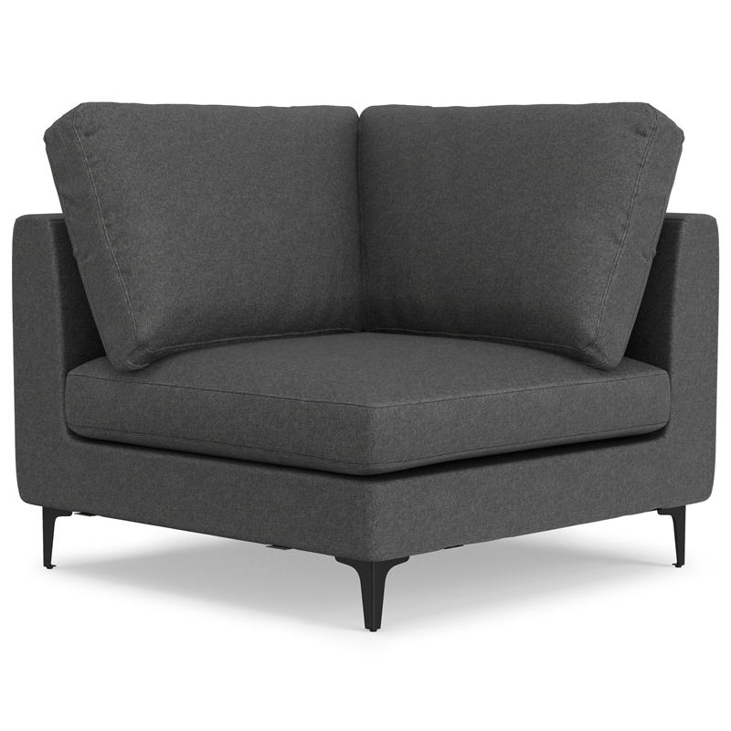 Simpli Home Ava Corner Sectional in Tightly Woven Performance Fabric