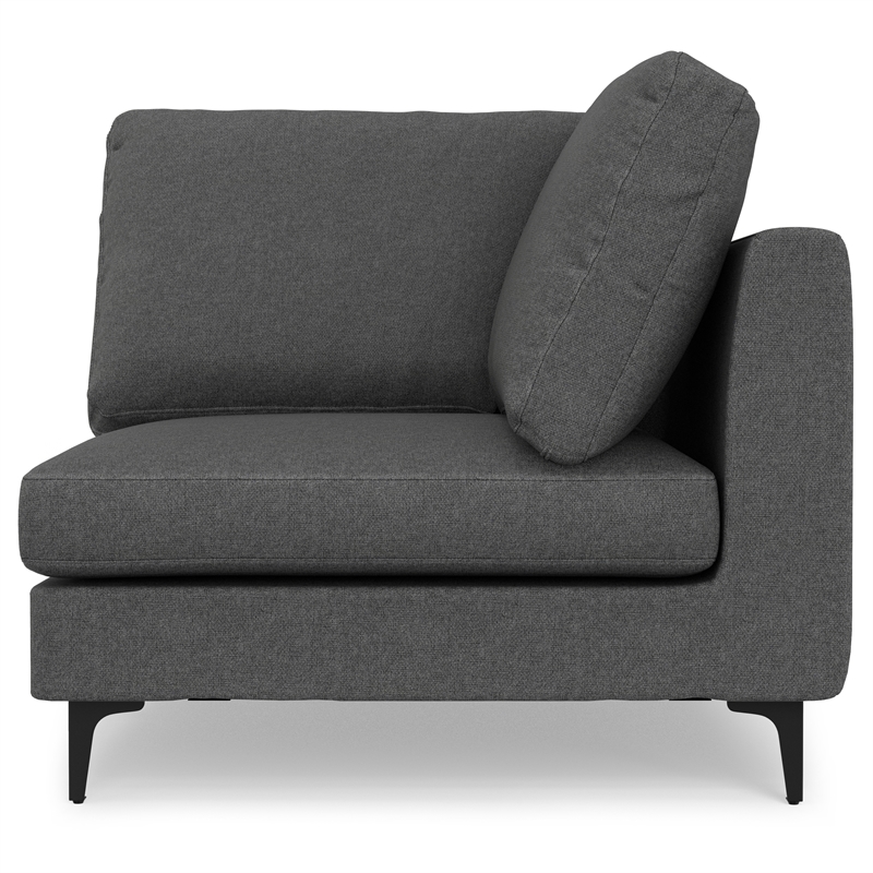 Simpli Home Ava Corner Sectional in Tightly Woven Performance Fabric