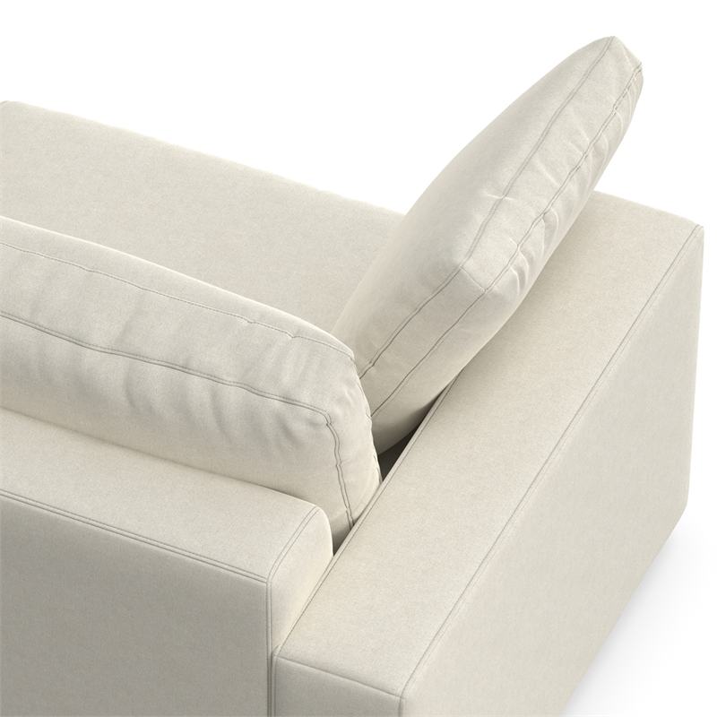 Charlie 78-inch Sofa in Tightly Woven Performance Fabric in Off white
