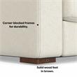 Charlie 78-inch Sofa in Tightly Woven Performance Fabric in Off white