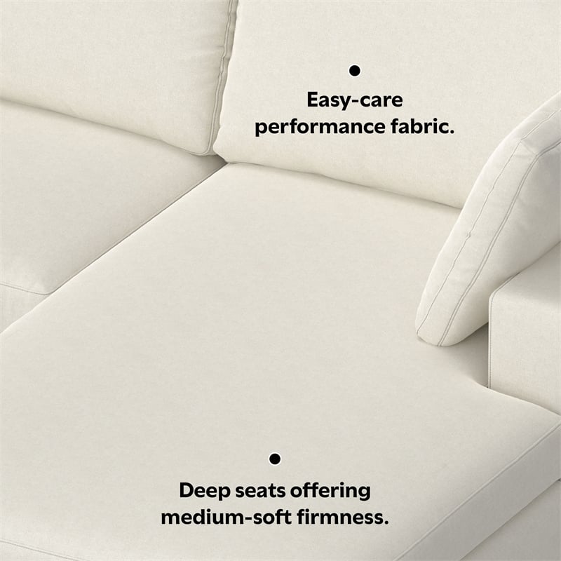 Simpli Home Charlie Right-Facing Sectional in Tightly Woven Performance Fabric