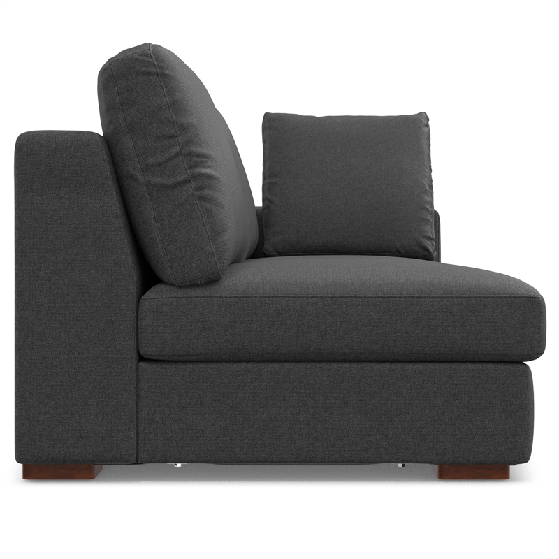 Simpli Home Charlie Left-Facing Sectional in Tightly Woven Performance Fabric