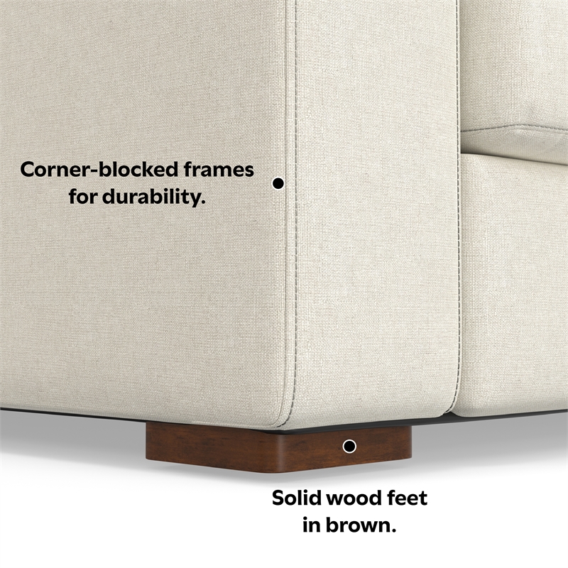 Simpli Home Charlie Left-Facing Sectional in Tightly Woven Performance Fabric