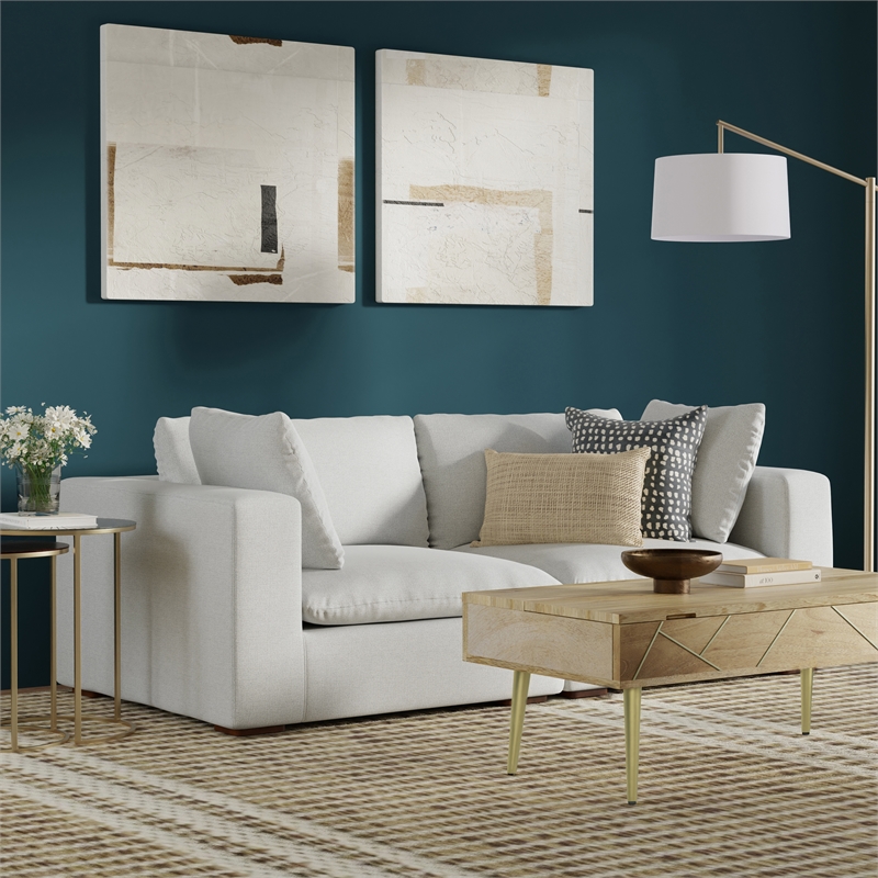 Simpli Home Jasmine 2-Seater Modular Sofa in Performance Fabric